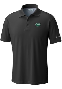 Columbia New York Jets Mens Black Heat Seal Low Drag Offshore Polo Short Sleeve Polo