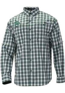 Columbia New York Jets Mens Green Heat Seal Super Tamiami LS T Long Sleeve Dress Shirt