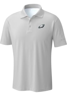 Columbia Philadelphia Eagles Mens White Heat Seal Low Drag Offshore Polo Short Sleeve Polo