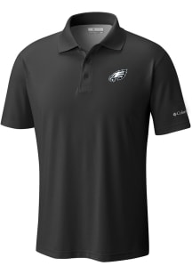 Columbia Philadelphia Eagles Mens Black Heat Seal Low Drag Offshore Polo Short Sleeve Polo