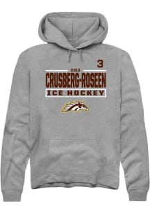 Cole Crusberg-Roseen Western Michigan Broncos Mens Grey NIL Stacked Box Player Hood
