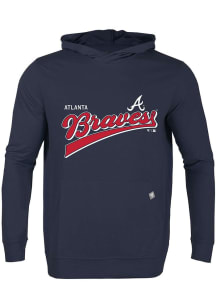Levelwear Atlanta Braves Mens Navy Blue RELAY Vintage Team Long Sleeve Hoodie