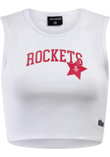 Hype and Vice Houston Rockets Womens White Cut Off Tank Top