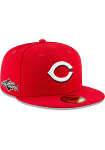 New Era Cincinnati Reds Mens Red 2025 Home Post Season Side Patch 59FIFTY Fitted Hat