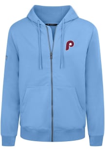 Levelwear Philadelphia Phillies Mens Light Blue Podium Long Sleeve Full Zip Jacket
