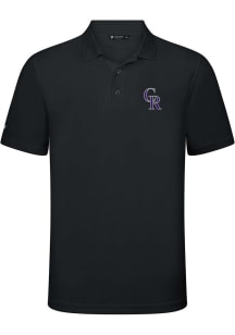 Levelwear Colorado Rockies Mens Black Omaha Short Sleeve Polo