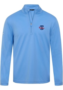 Levelwear Philadelphia Phillies Mens Light Blue Heron Long Sleeve Qtr Zip Pullover