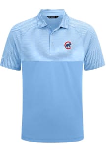 Levelwear Chicago Cubs Mens Light Blue Classic Stripes Short Sleeve Polo
