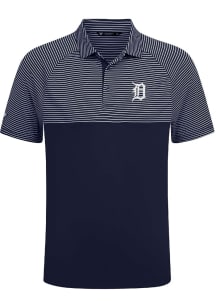 Levelwear Detroit Tigers Mens Navy Blue Classic Stripes Short Sleeve Polo