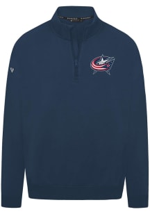 Levelwear Columbus Blue Jackets Mens Navy Blue Murray Long Sleeve Qtr Zip Pullover