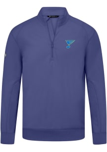 Levelwear St Louis Blues Mens Blue Upright Long Sleeve Qtr Zip Pullover