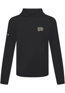 Levelwear Philadelphia Flyers Mens Black Metallic Logo Anthem Long Sleeve Lightweight Hoodie