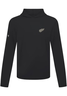 Levelwear Detroit Red Wings Mens Black Metallic Logo Anthem Long Sleeve Lightweight Hoodie