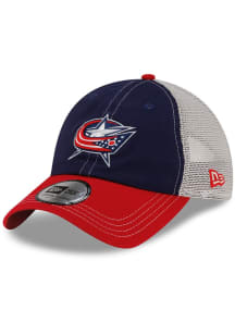 New Era Columbus Blue Jackets Casual Classic Trucker Adjustable Hat - Blue