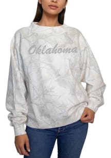 Oklahoma Womens Grey Camo Mockneck Crew Sweatshirt