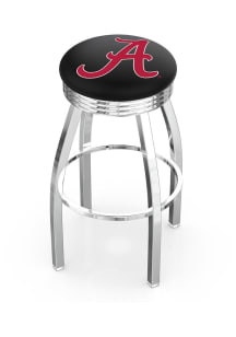 Alabama Crimson Tide Script 3 Ring Chrome Seat Pub Stool - Silver