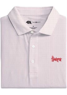 Onward Reserve Nebraska Cornhuskers Mens Red Stacked Logo Short Sleeve Fashion Polo