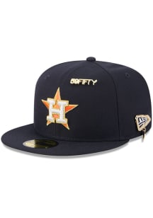 New Era Houston Astros Mens Navy Blue 59FIFTY Day 59FIFTY Fitted Hat