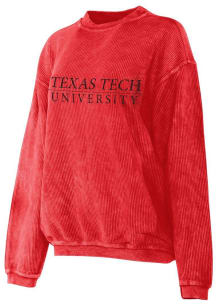 Texas Tech Red Raiders Womens Red Corded Design Crew Sweatshirt