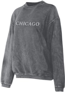 Chicago Womens Charcoal Corded Crew Crew Sweatshirt
