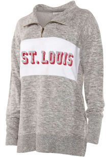 St Louis Womens Grey Cozy Quarter Zip Qtr Zip