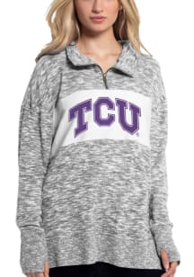 TCU Horned Frogs Womens Grey Cozy Qtr Zip