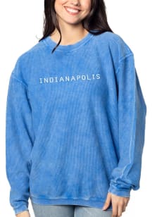 Indianapolis Womens Blue Corded Crew Crew Sweatshirt