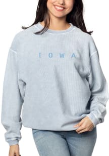 Iowa Womens Light Blue Corded Crew Crew Sweatshirt