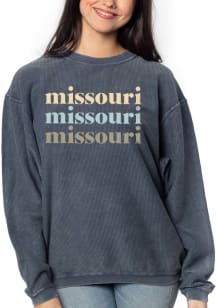 Missouri Womens Navy Blue Corded Crew Crew Sweatshirt
