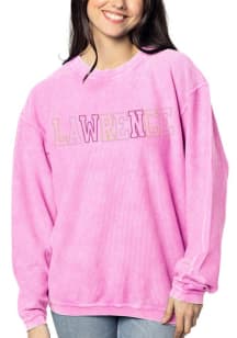 Lawrence Womens Pink Corded Crew Crew Sweatshirt