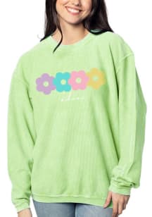 Ohio Womens Green Corded Crew Crew Sweatshirt