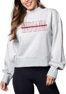 Indiana Hoosiers Womens Ash Hailey Crew Sweatshirt