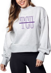 TCU Horned Frogs Womens Ash Hailey Crew Sweatshirt