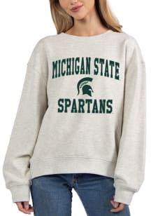 Michigan State Spartans Womens Ash Old School Crew Sweatshirt