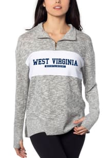 West Virginia Mountaineers Womens Grey Cozy Style Qtr Zip