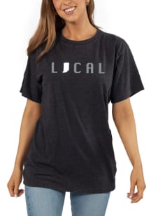Indiana Womens Black Graphic Bold Short Sleeve T-Shirt