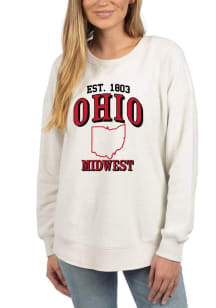 Ohio Womens White Graphic Crew Sweatshirt