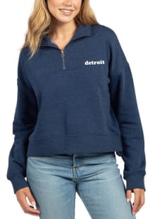 Detroit Womens Navy Blue Graphic Qtr Zip
