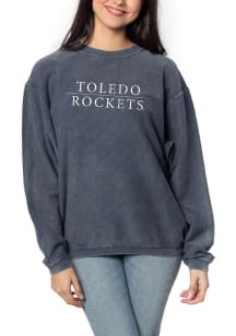 Toledo Rockets Womens Navy Blue Corded Crew Crew Sweatshirt