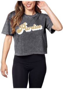 Purdue Boilermakers Womens Graphite Mineral Wash Short Sleeve T-Shirt
