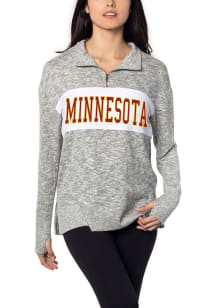 Minnesota Golden Gophers Womens Grey Cozy Qtr Zip