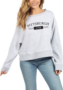 Pittsburgh Womens Grey Cool Down Cropped Pullover Design Crew Sweatshirt