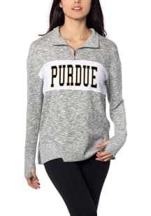 Purdue Boilermakers Womens Grey Cozy Qtr Zip