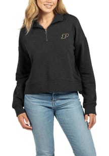 Purdue Boilermakers Womens Black Halftime Qtr Zip