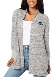 Iowa Hawkeyes Womens Grey Campus Long Sleeve Cardigan