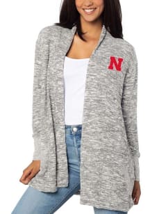 Nebraska Cornhuskers Womens Grey Campus Long Sleeve Cardigan