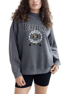 Colorado Buffaloes Womens Black Nantucket Crew Sweatshirt