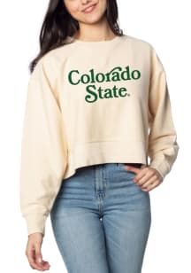 Colorado State Rams Womens Natural Corded Boxy Crew Sweatshirt