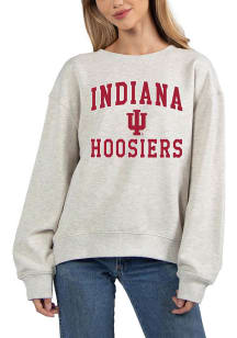Indiana Hoosiers Womens Grey Old School Crew Sweatshirt