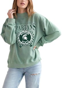 Michigan State Spartans Womens Green Nantucket Crew Sweatshirt